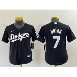 Women Los Angeles Dodgers 7 Julio Urias Black Stitched Baseball Jersey  Run Small