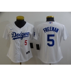 Women's Nike Los Angeles Dodgers #5 Freddie Freeman White City Player Jersey