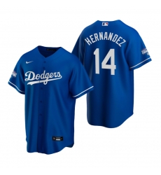 Youth Los Angeles Dodgers 14 Enrique Hernandez Royal 2020 World Series Champions Replica Jersey