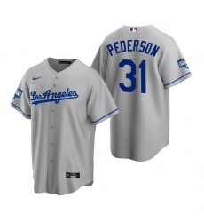 Youth Los Angeles Dodgers 31 Joc Pederson Gray 2020 World Series Champions Road Replica Jersey