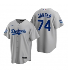 Youth Los Angeles Dodgers 74 Kenley Jansen Gray 2020 World Series Champions Replica Jersey