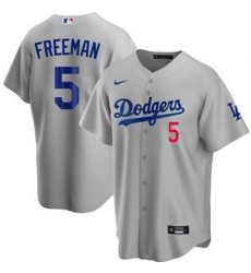 Youth Los Angeles Dodgers Freddie Freeman #5 Gray Flex Base 2024 Home Stitched Jersey II