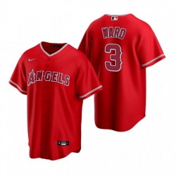 Men Los Angeles Angels 3 Waylor Ward Red Cool Base Stitched Jerse