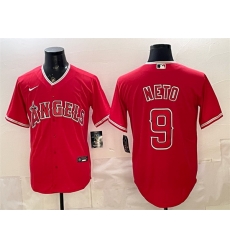Men Los Angeles Angels 9 Zach Neto Red Stitched Baseball Jersey Men Los Angeles Angels 9 Zach Neto Red Stitched Baseball Jersey