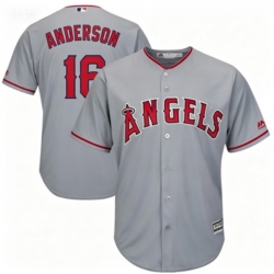 Men Los Angeles Angels Garret Anderson #16 Gray Majestick Baseball Jersey