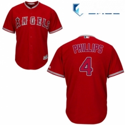 Mens Majestic Los Angeles Angels of Anaheim 4 Brandon Phillips Replica Red Alternate Cool Base MLB Jersey 