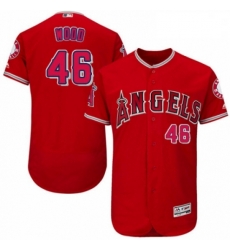 Mens Majestic Los Angeles Angels of Anaheim 46 Blake Wood Red Alternate Flex Base Authentic Collection MLB Jersey