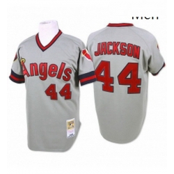 Mens Mitchell and Ness Los Angeles Angels of Anaheim 44 Reggie Jackson Replica Grey Throwback MLB Jersey