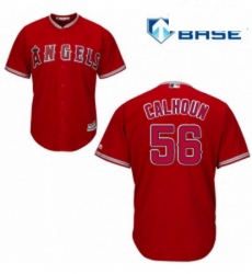 Womens Majestic Los Angeles Angels of Anaheim 56 Kole Calhoun Replica Red Alternate MLB Jersey