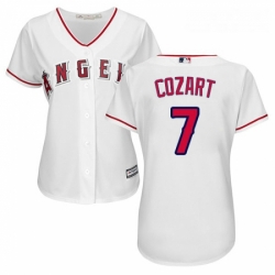 Womens Majestic Los Angeles Angels of Anaheim 7 Zack Cozart Authentic White Home Cool Base MLB Jersey 