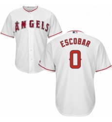 Youth Majestic Los Angeles Angels of Anaheim 0 Yunel Escobar Replica White Home Cool Base MLB Jersey 