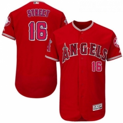 Youth Majestic Los Angeles Angels of Anaheim 16 Huston Street Authentic Red Alternate Cool Base MLB Jersey