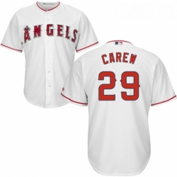 Youth Majestic Los Angeles Angels of Anaheim 29 Rod Carew Authentic White Home Cool Base MLB Jersey