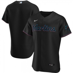 Men Miami Marlins Men Nike Black Alternate 2020 Flex Base MLB Jersey