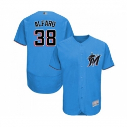 Mens Miami Marlins 38 Jorge Alfaro Blue Alternate Flex Base Authentic Collection Baseball Jersey