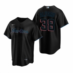 Mens Nike Miami Marlins 38 Jorge Alfaro Black Alternate Stitched Baseball Jersey