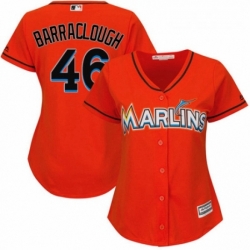 Womens Majestic Miami Marlins 46 Kyle Barraclough Replica Orange Alternate 1 Cool Base MLB Jersey 