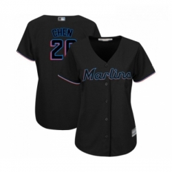 Womens Miami Marlins 20 Wei Yin Chen Replica Black Alternate 2 Cool Base Baseball Jersey