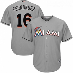 Youth Majestic Miami Marlins 16 Jose Fernandez Authentic Grey Road Cool Base MLB Jersey