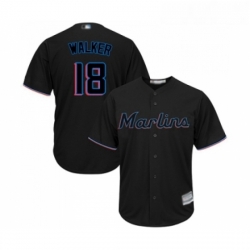 Youth Miami Marlins 18 Neil Walker Replica Black Alternate 2 Cool Base Baseball Jersey 