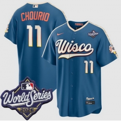 Men Milwaukee Brewers 11 Jackson Chourio Nike 2026 World Series City Connect Stitched Baseball Jersey