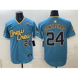 Men Milwaukee Brewers  24 William Contreras Powder Blue 2026 World Series City Connect Limited Stitched Baseball Jersey