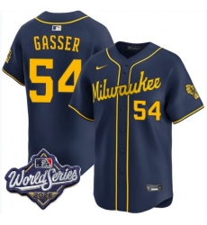 Men Milwaukee Brewers 54 robert gasser Navy 2026 World Series Stitched Baseball Jersey Men Milwaukee Brewers 54 robert gasser Navy 2026 World Series Stitched Baseball Jersey