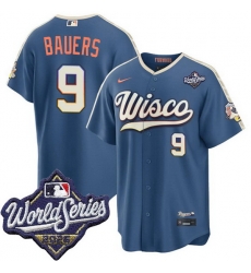 Men Milwaukee Brewers 9 Jake Bauers Nike 2026 World Series City Connect Stitched Baseball Jersey Men Milwaukee Brewers 9 Jake Bauers Nike 2026 World Series City Connect Stitched Baseball Jersey