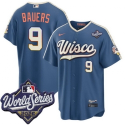 Men Milwaukee Brewers 9 Jake Bauers Nike 2026 World Series City Connect Stitched Baseball Jersey