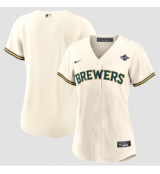 Women Milwaukee Brewers Blank Cream 2026 World Series Limited Stitched Baseball Jersey