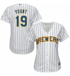 Womens Majestic Milwaukee Brewers 19 Robin Yount Authentic White Alternate Cool Base MLB Jersey