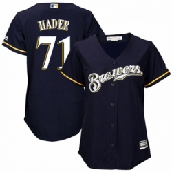 Womens Majestic Milwaukee Brewers 71 Josh Hader Replica White Alternate Cool Base MLB Jersey 