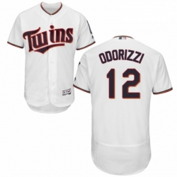 Mens Majestic Minnesota Twins 12 Jake Odorizzi White Home Flex Base Authentic Collection MLB Jersey