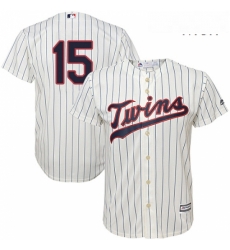 Mens Majestic Minnesota Twins 15 Glen Perkins Replica Cream Alternate Cool Base MLB Jersey