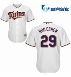 Mens Majestic Minnesota Twins 29 Rod Carew Replica White Home Cool Base MLB Jersey