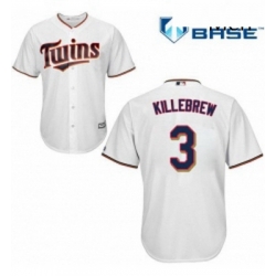 Mens Majestic Minnesota Twins 3 Harmon Killebrew Replica White Home Cool Base MLB Jersey