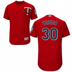 Mens Majestic Minnesota Twins 30 Kennys Vargas Authentic Scarlet Alternate Flex Base Authentic Collection MLB Jersey