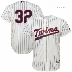 Mens Majestic Minnesota Twins 32 Zach Duke Replica Cream Alternate Cool Base MLB Jersey 