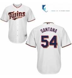 Mens Majestic Minnesota Twins 54 Ervin Santana Replica White Home Cool Base MLB Jersey