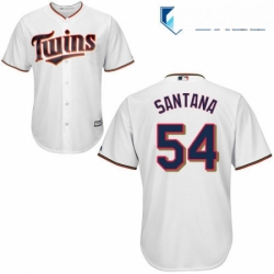 Mens Majestic Minnesota Twins 54 Ervin Santana Replica White Home Cool Base MLB Jersey