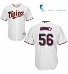 Mens Majestic Minnesota Twins 56 Fernando Rodney Replica White Home Cool Base MLB Jersey 