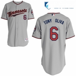 Mens Majestic Minnesota Twins 6 Tony Oliva Replica Grey Road Cool Base MLB Jersey