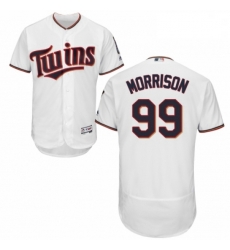 Mens Majestic Minnesota Twins 99 Logan Morrison White Home Flex Base Authentic Collection MLB Jersey