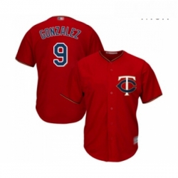 Mens Minnesota Twins 9 Marwin Gonzalez Replica Scarlet Alternate Cool Base Baseball Jersey 