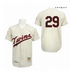 Mens Mitchell and Ness 1969 Minnesota Twins 29 Rod Carew Replica Cream Throwback MLB Jersey