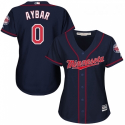 Womens Majestic Minnesota Twins 0 Erick Aybar Authentic Navy Blue Alternate Road Cool Base MLB Jersey 