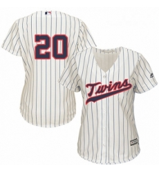 Womens Majestic Minnesota Twins 20 Eddie Rosario Authentic Cream Alternate Cool Base MLB Jersey 