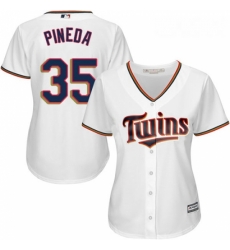 Womens Majestic Minnesota Twins 35 Michael Pineda Authentic White Home Cool Base MLB Jersey 