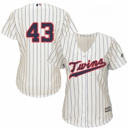 Womens Majestic Minnesota Twins 43 Addison Reed Replica Cream Alternate Cool Base MLB Jersey 