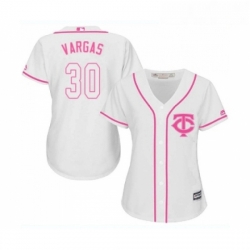 Womens Minnesota Twins 30 Kennys Vargas Replica White Fashion Cool Base Baseball Jersey